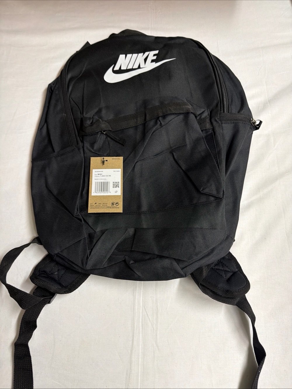Nike Black Backpack with White Logo - Men's